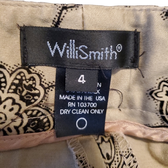 WilliSmith Floral print gold and black casual pants. Size 4 Dry clean only. - Picture 3 of 3